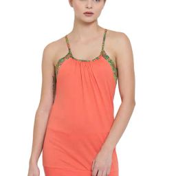 ALCIS Orange Scoop Neck Cotton Tank Top-image-4