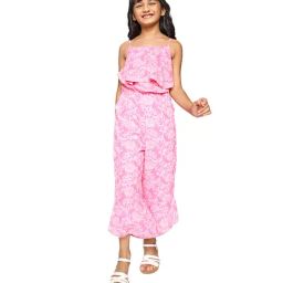 Global Desi Girl Pink Floral Print Jumpsuit-image-54