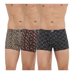 Dollar Bigboss Assorted Color Cotton Printed Trunks (Pack Of 3)-picture-9