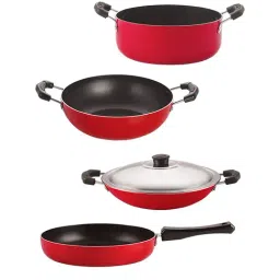 Nirlon Non-Stick Red Aluminium Kitchen Utensils Cookware Set of 4 Pieces-28