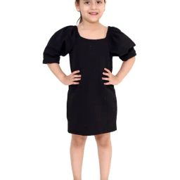 KidsDew Kids Black Self Design Dress-image-6