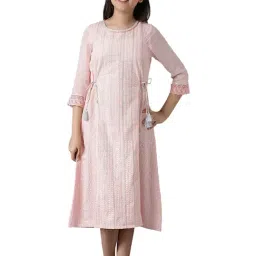 Aurelia Kids Pink Embroidered Dress-image-91