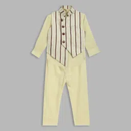Blue Giraffe Kids Cream Printed Kurta Set-picture-46