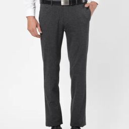 AD by Arvind Charcoal Mid Rise Trousers-image-1