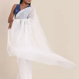 Suta White Embellished Saree Without Blouse-image-74