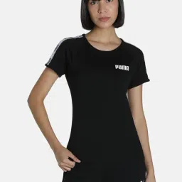 Puma Tape Black Cotton Solid T-Shirt-image-49