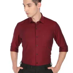Arrow Red Cotton Regular Fit Shirt-picture-31