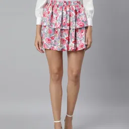 Cation Pink Printed A-Line Skirt-picture-38