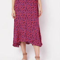 Vero Moda Pink & Blue Printed Skirt-image-7