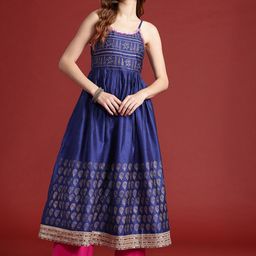 Anouk Tyohaar Collection Printed Gotta Patti A-Line Kurta-picture-8