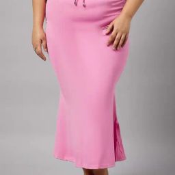 Secrets By ZeroKaata Pink Plain Saree Shapewear-image-94