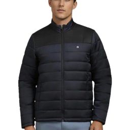 Louis Philippe Navy Regular Fit Quilted Jacket-32