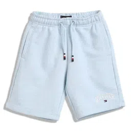 Tommy Hilfiger Kids Breezy Blue Heather Printed Slim Fit Shorts-image-57