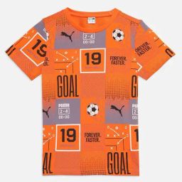Puma Boys Orange Cotton Printed T-shirts-image-53