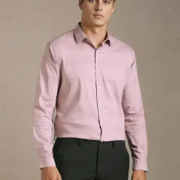 Louis Philippe Pink Cotton Slim Fit Texture Shirt-picture-24
