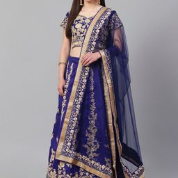 DIVASTRI Embroidered Sequinned Semi-Stitched Lehenga & Unstitched Blouse With Dupatta-picture-21