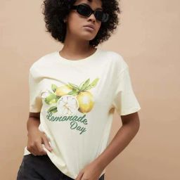 Fame Forever by Lifestyle Cream Cotton Printed T-Shirt-image-3