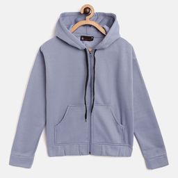 Belle Fille Unisex Kids Blue Fleece Lightweight Longline Open Front Jacket-12
