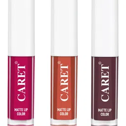 CARET ORGANIC Set Of 3 Super-Pigmented Liquid Matte Lipsticks - 6 ml - 5 - 6 - 7-8