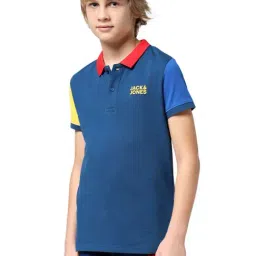 Jack & Jones Junior Blue Cotton Logo Polo T-Shirt-picture-8