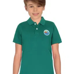 Allen Solly Junior Green Cotton Applique Polo T-Shirt-picture-14