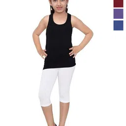 FRENCH KLEIDER Girls Pack of 4 Mid-Rise Cotton Capris-picture-35