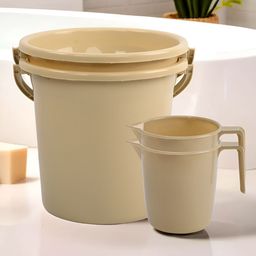 Aura Beige 4 piece Solid Plastic Bath Accessories Set-image-44