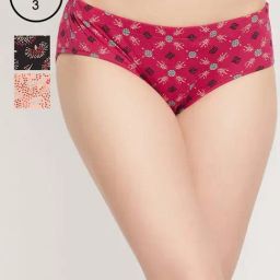Clovia Multi Cotton Regular Fit Printed Hipster Panties - Pack Of 3-image-38