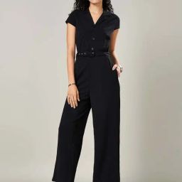Annabelle by Pantaloons Black Plain Jumpsuit-picture-27