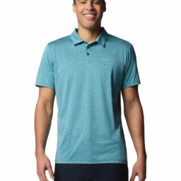 Columbia Mens Teal Omni-Wick Hike Polo Tshirt-image-4