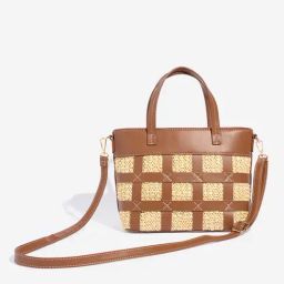 Westside Tan Checkered Bucket Bag-28