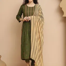 Tulsattva Women Printed Kurta with Trousers & Dupatta-36