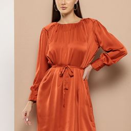 Chemistry Satin Finish Tie-Up A-Line Mini Dress-picture-12