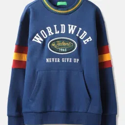 United Colors of Benetton Boys Navy Printed Full Sleeves Sweatshirt-picture-31