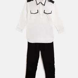 AD & AV Boys White & Black Solid Kurta with Trousers-picture-58