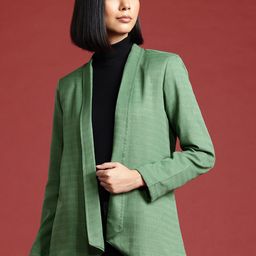All About You Formals Solid Shawl Collar Open Front Casual Blazer-29