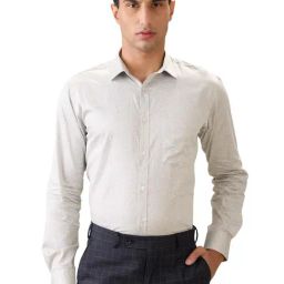 Park Avenue Grey Pure Cotton Slim Fit Printed Formal Shirt-picture-45