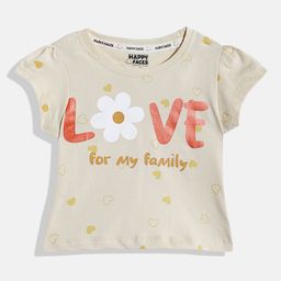 Happy Faces Girls Typography & Conversational Printed Pure Cotton T-shirt-image-91