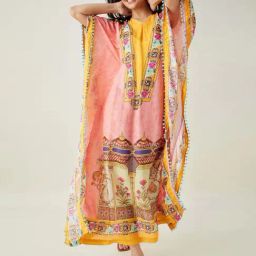 The Kaftan Company Pink Printed Kaftan-image-47