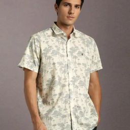 Louis Philippe Beige Slim Fit Printed Shirt-image-62