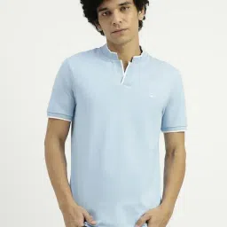 United Colors of Benetton Blue Regular Fit Henley T-Shirt-picture-30