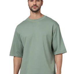 celio* Pista Green Regular Fit Crew T-Shirt-image-100