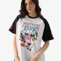 The Souled Store White & Black Cotton Graphic Print Oversized T-Shirt-image-58