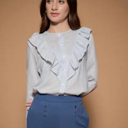 KASSUALLY Blue Striped Casual Shirt-image-52