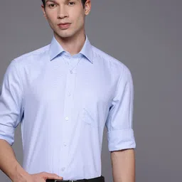 Louis Philippe Pure Cotton Self-Design Classic Fit Formal Shirt-picture-52