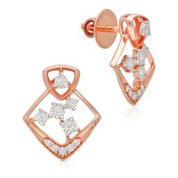Malabar Gold and Diamonds 18k Rose Gold Stud Diamond Earrings-image-88