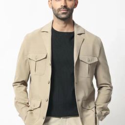 Rare Rabbit Khaki Tailored Fit Solid Jacket-picture-31