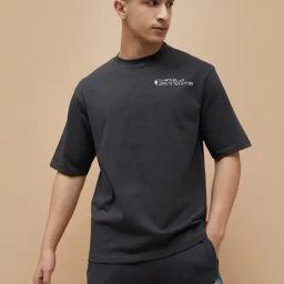 Kappa Charcoal Cotton Regular Fit Printed T-Shirt-14