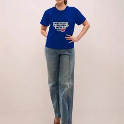 Zink London Blue Cotton Graphic T-Shirt-picture-32