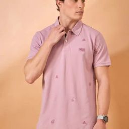 Club York Light Onion Cotton Blend Regular Fit Embroidery Polo T-Shirt-image-81